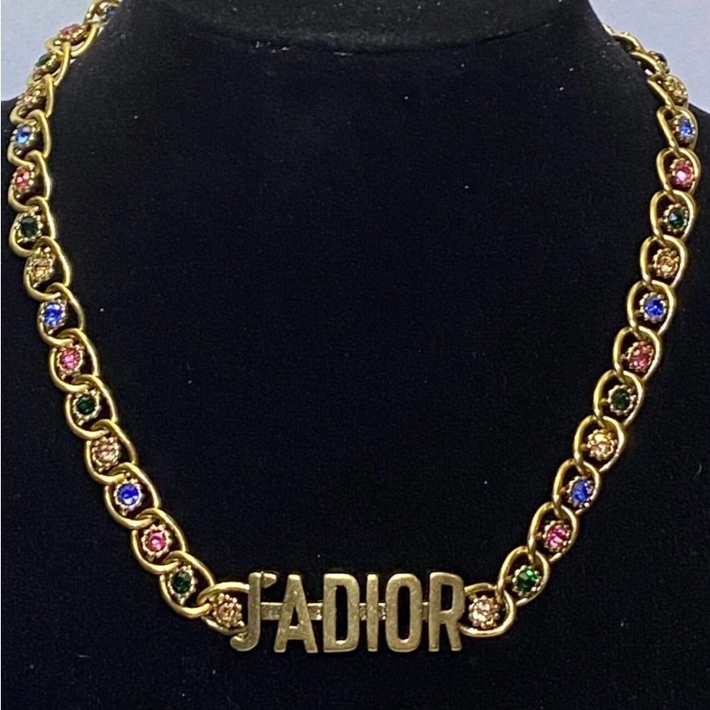 Dior Gold and Multicolor J'ADIOR Chocker authentic